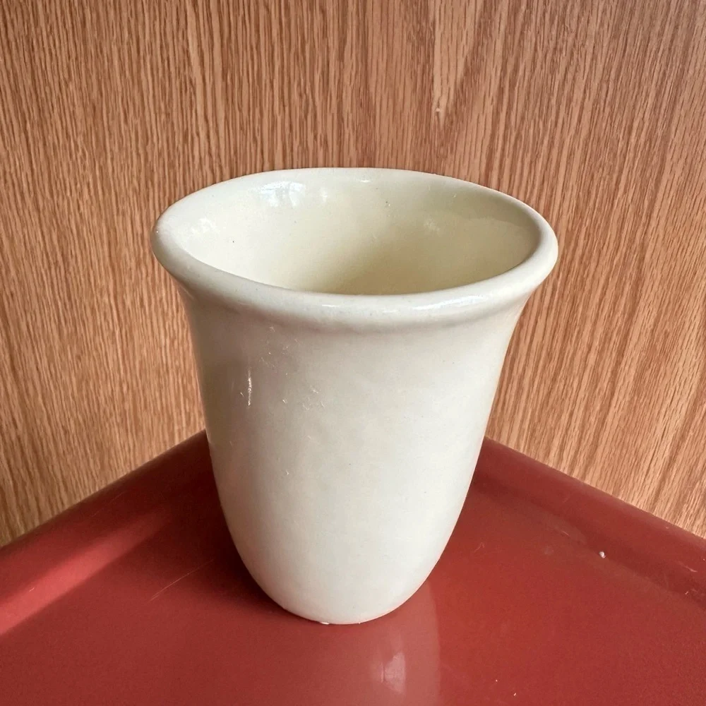 Vtg Royal Haeger 2 Piece Bathroom Set Tissue Cover Cup Ceramic Ivory Cream MCM
